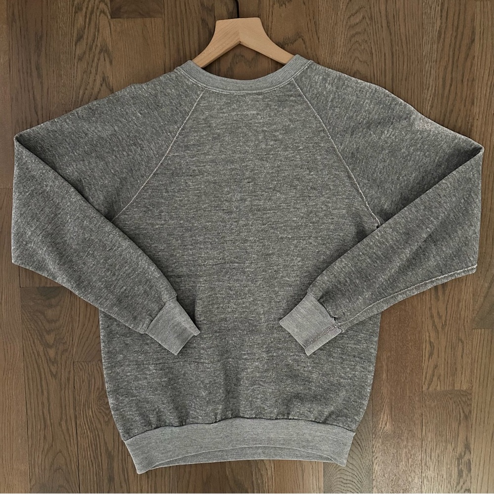 Vintage New York University Crewneck Raglan Sweatshirt Heather Grey Size Medium - Picture 7 of 8